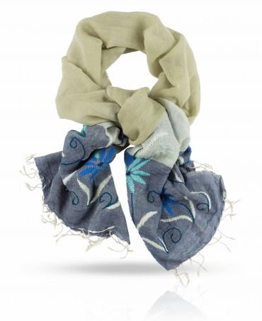 Палантин Женский ZW.EMB/BLEU.GREY